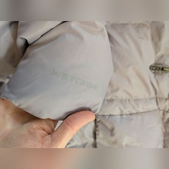 Under Armour UA Down Cold Gear Parka Puffer Jacket Coat Lavender Purple Grey L - Picture 6 of 12